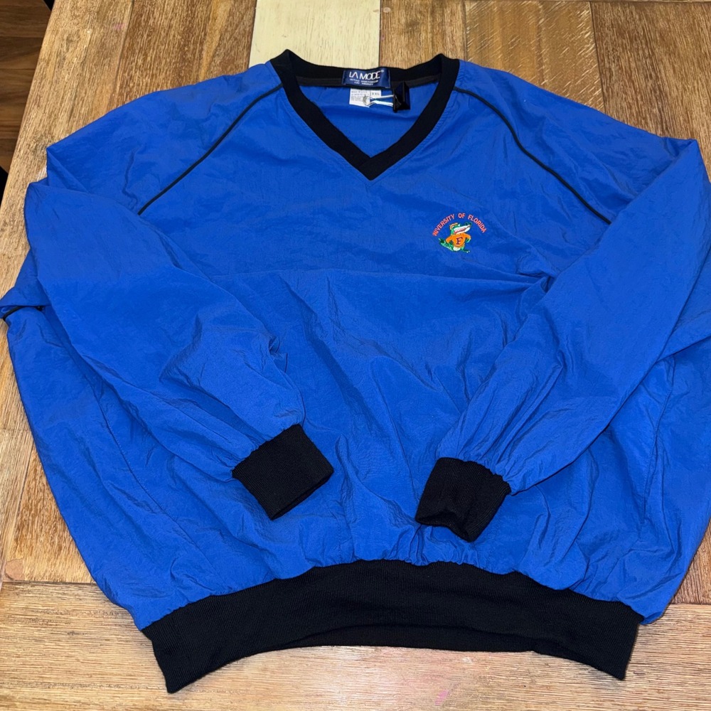La Mode Windbreaker Mens XXL Blue Excellent Florida Gators V-Neck Pullover 90s